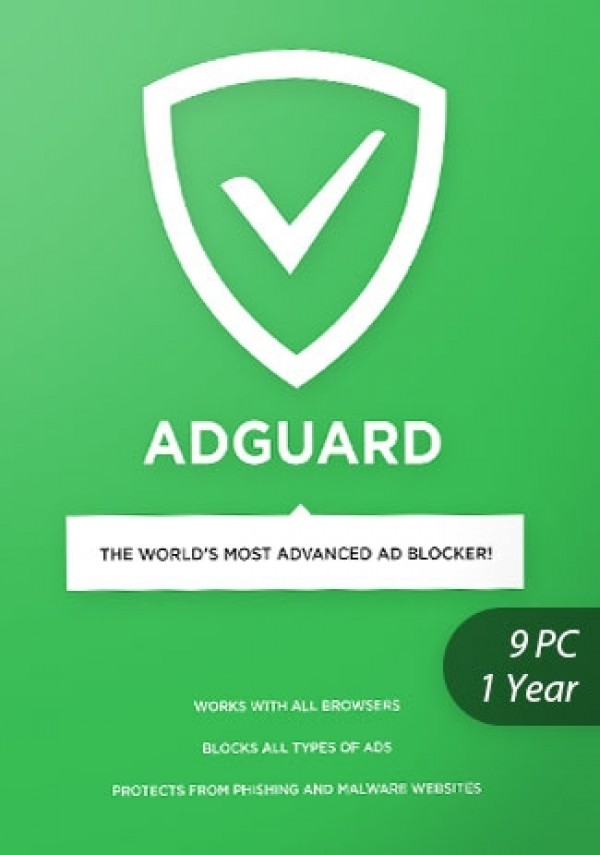 Adguard - 9 PCs - 1 Year
